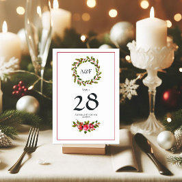 Elegante Weihnachten und Weihnachten Tischnummer