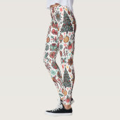 Elegante Weihnachten Vintage Bäume Geschenke Leggi Leggings (Links)