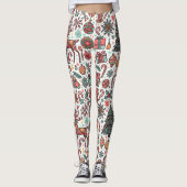 Elegante Weihnachten Vintage Bäume Geschenke Leggi Leggings (Vorderseite)