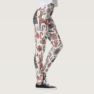 Elegante Weihnachten Vintage Bäume Geschenke Leggi Leggings