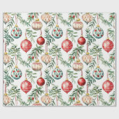 Elegante Weihnachten - Vintage Ornamente Geschenkpapier (Flach)