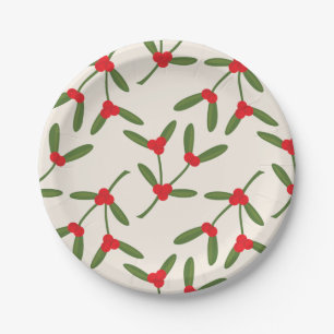 Elegante Weihnachten Winter Beeren Festtage Pappteller