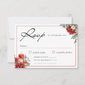Elegante Weihnachten | Winter-Blumenhochzeit RSVP Karte (Vorderseite)