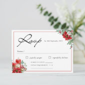 Elegante Weihnachten | Winter-Blumenhochzeit RSVP Karte (Stehend Vorderseite)