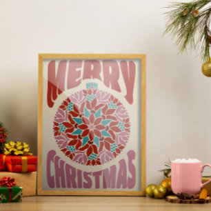 Elegante weihnachtliche Vintage-Launen Poster