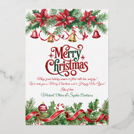 Elegante weihnachtliche Weihnachtsfeier Folien Feiertagskarte