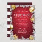 Elegante Weihnachts-Abendessen Party Einladung (Vorne/Hinten)