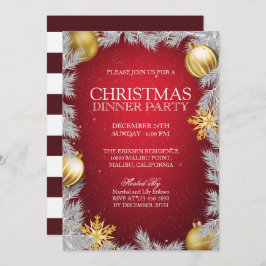 Elegante Weihnachts-Abendessen Party Einladung