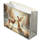 Elegante Weihnachts-Angel-Geschenktasche Große Geschenktüte (Rückseite Schrägansicht)