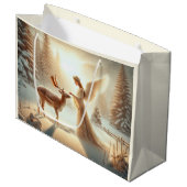 Elegante Weihnachts-Angel-Geschenktasche Große Geschenktüte (Vorderseite Schrägansicht)