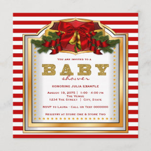 Elegante Weihnachts-Baby-Shower Einladung