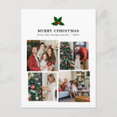 Elegante Weihnachts-Blumenfamilie Foto Collage Feiertagspostkarte (Vorderseite)