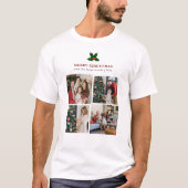 Elegante Weihnachts-Blumenfamilie Foto Collage T-Shirt (Vorderseite)