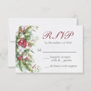 Elegante Weihnachts-Blumenkarte RSVP-Karte RSVP Karte