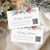Elegante Weihnachts-Blumenzwiebelwebsite QR Code Begleitkarte
