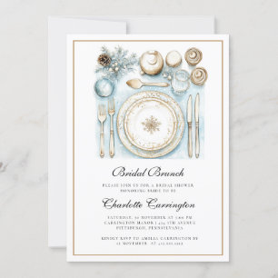 Elegante Weihnachts-Braut-Brunch-Einladung Einladung