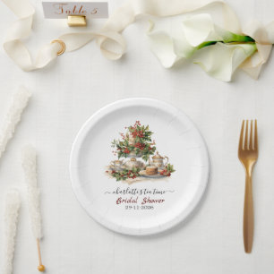 Elegante Weihnachts-Brautabschied-Teestunde-Party Pappteller