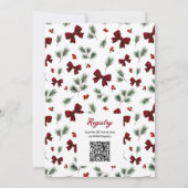 Elegante Weihnachts-Brautparty-QR-Code Einladung (Rückseite)
