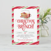 Elegante Weihnachts-Brunch Holiday Pancake Hot Coc Einladung (Stehend Vorderseite)