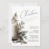Elegante Weihnachts Candle Holiday Party Einladung (Vorderseite)