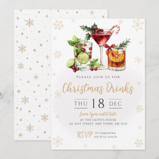 Elegante Weihnachts-Cocktailparty-Einladung Einladung
