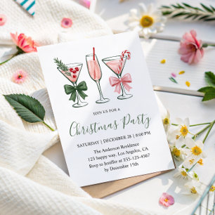 Elegante Weihnachts-Cocktailparty im Wasserfarbens Einladung