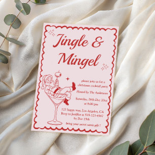 Elegante Weihnachts-Cocktailparty 'Jingle & Mingle Einladung