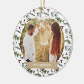 Elegante Weihnachts-Collage Keramik Ornament (Links)