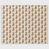 Elegante Weihnachts-Corgi-Weihnachtsmannmütze Fest Geschenkpapier (Flach)