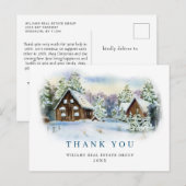 Elegante Weihnachts Corporate Danke Postkarte (Vorne/Hinten)