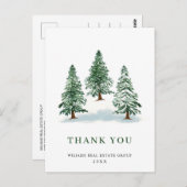 Elegante Weihnachts Corporate Danke Postkarte (Vorne/Hinten)