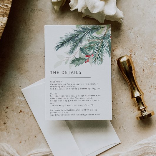 Elegante Weihnachts-Details-Karte RSVP Karte