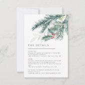 Elegante Weihnachts-Details-Karte RSVP Karte (Vorderseite)