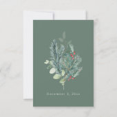 Elegante Weihnachts-Details-Karte RSVP Karte (Rückseite)