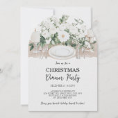 Elegante Weihnachts-Dinner Party Einladung (Vorderseite)