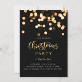 Elegante Weihnachts-Einladung Black and Gold Einladung (Vorderseite)