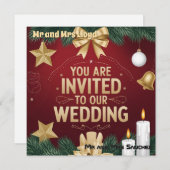 Elegante Weihnachts-Einladungskarte Einladung (Vorne/Hinten)