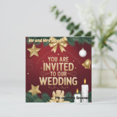 Elegante Weihnachts-Einladungskarte Einladung (Stehend Vorderseite)