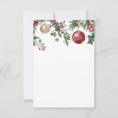 Elegante Weihnachts-Flora-Winter-Hochzeit RSVP Karte (Rückseite)