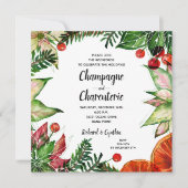 Elegante Weihnachts Floral Charcuterie Einladung (Vorderseite)