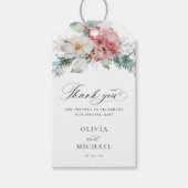 Elegante Weihnachts-Floral Winter Wedding Gefallen Geschenkanhänger (Vorderseite)