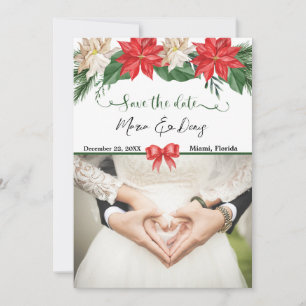 Elegante Weihnachts-Foto-Hochzeitseinladung zum Vo Einladung