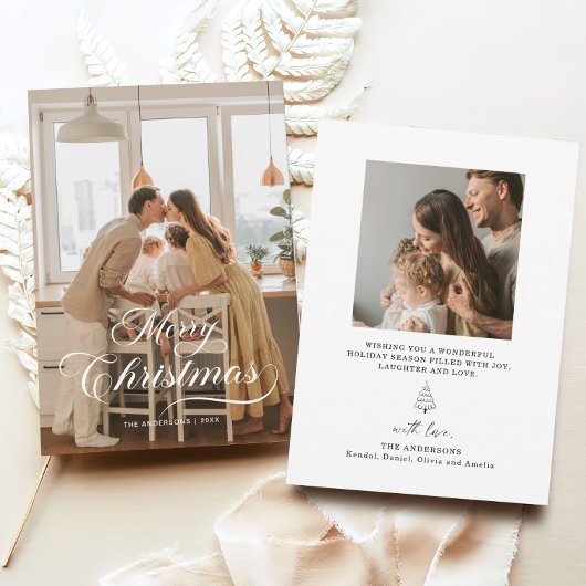 Elegante Weihnachts-Foto-Weihnachtskarte Einladung