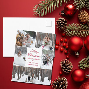 Elegante Weihnachts-Fotocollage für Paare Frischve Feiertagspostkarte