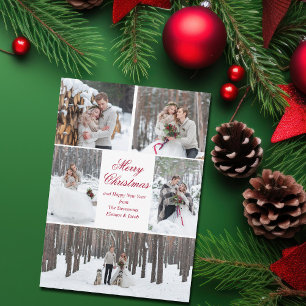 Elegante Weihnachts-Fotocollage für Paare Neuvermä Feiertagskarte