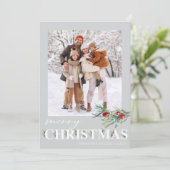 Elegante Weihnachts-Fotokarte Feiertagskarte (Stehend Vorderseite)