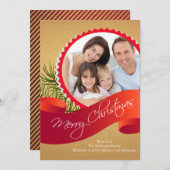 Elegante Weihnachts-Fotokarte Feiertagskarte (Vorne/Hinten)