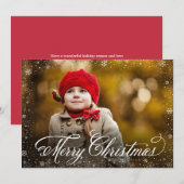 Elegante Weihnachts-Fotokarte Feiertagskarte (Vorne/Hinten)