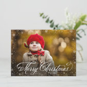 Elegante Weihnachts-Fotokarte Feiertagskarte (Stehend Vorderseite)