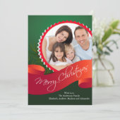 Elegante Weihnachts-Fotokarte Feiertagskarte (Stehend Vorderseite)